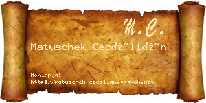 Matuschek Cecílián névjegykártya